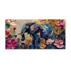 Vibrant Elephant Abstract Canvas Painting for Living Room