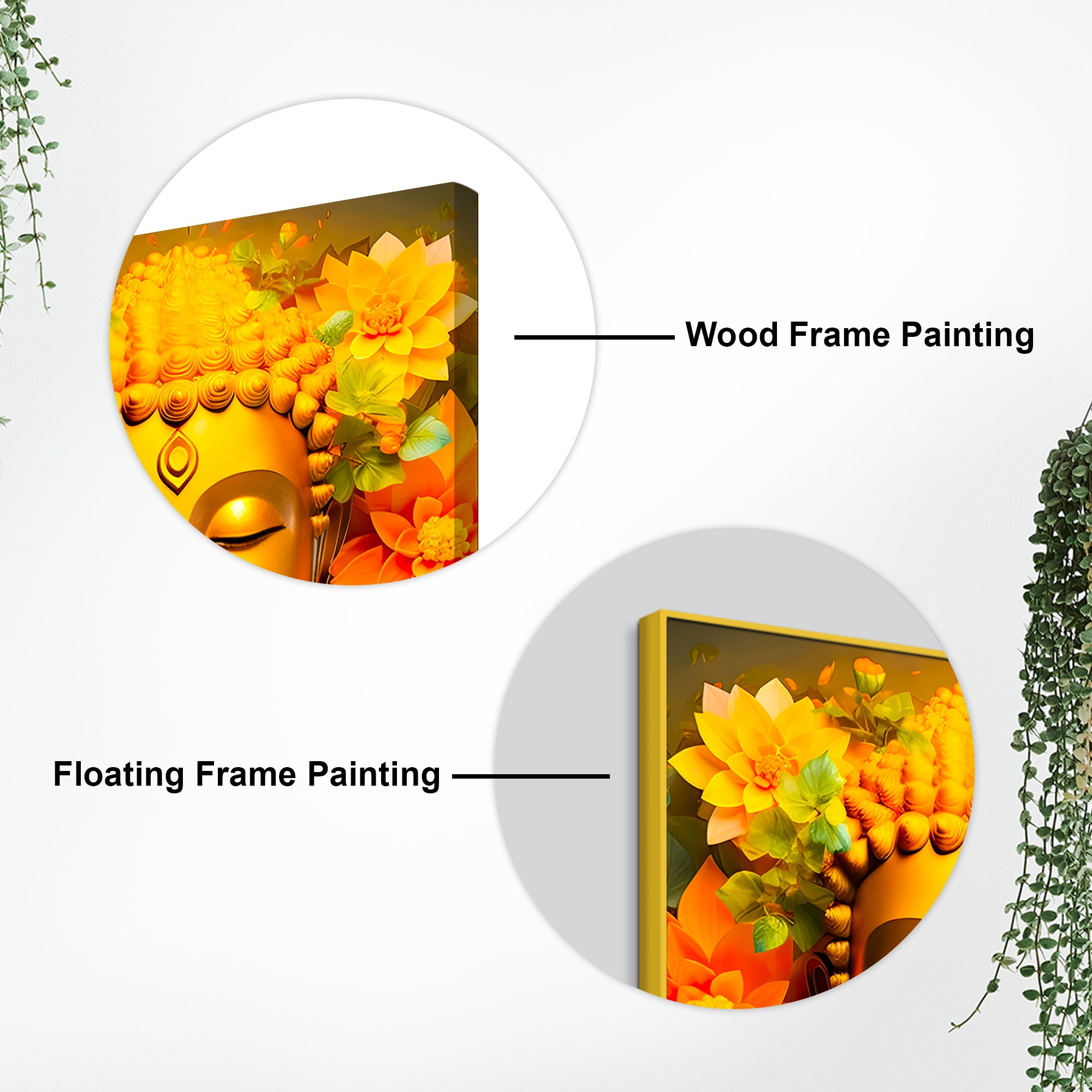 Vibrant Floral Buddha Wall Art Painting for Living Room