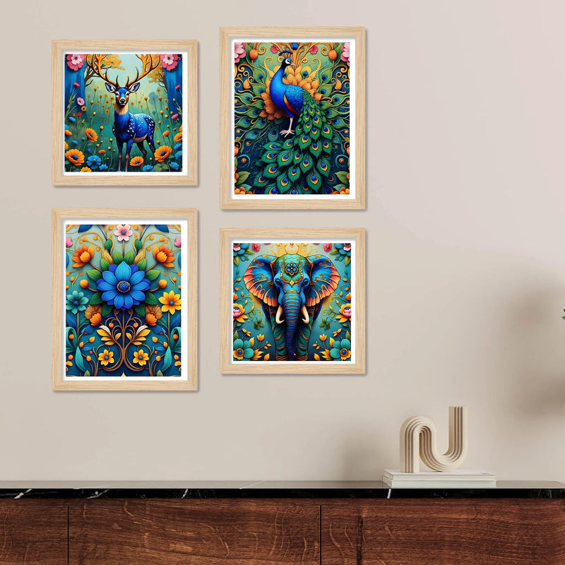 Vibrant Forest Wall Art Frame Set of 4
