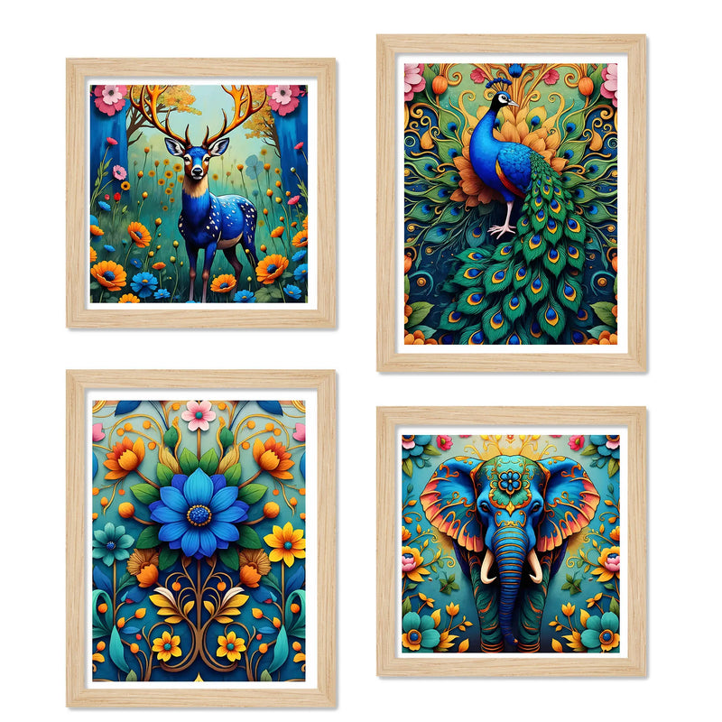 Vibrant Forest Wall Art Frame Set of 4