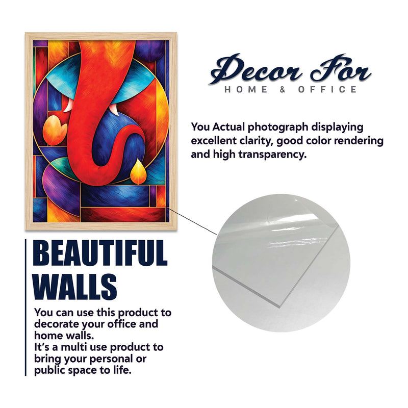 Vibrant Ganpati Modern Art Wall Frame Set of Four