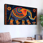 Vibrant Handcrafted Style Elephant Canvas Wall Painting