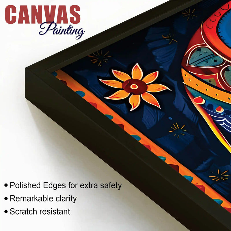 Vibrant Handcrafted Style Elephant Canvas Wall Painting