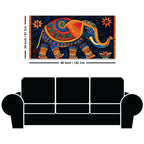 Vibrant Handcrafted Style Elephant Canvas Wall Painting