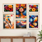 Vibrant Home Decor Wall Art Frame Set of 6