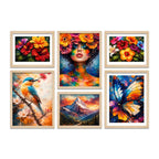 Vibrant Home Decor Wall Art Frame Set of 6