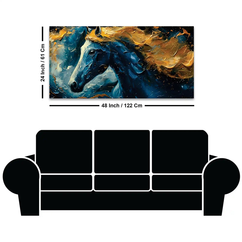 Vibrant Horse Canvas Painting for Modern Wall Decor