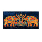 Vibrant Indian Symmetrical Elephant Canvas Wall Painting