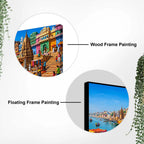 Vibrant Kashi Ganga View Canvas Wall Art Painting for Living Room Decor