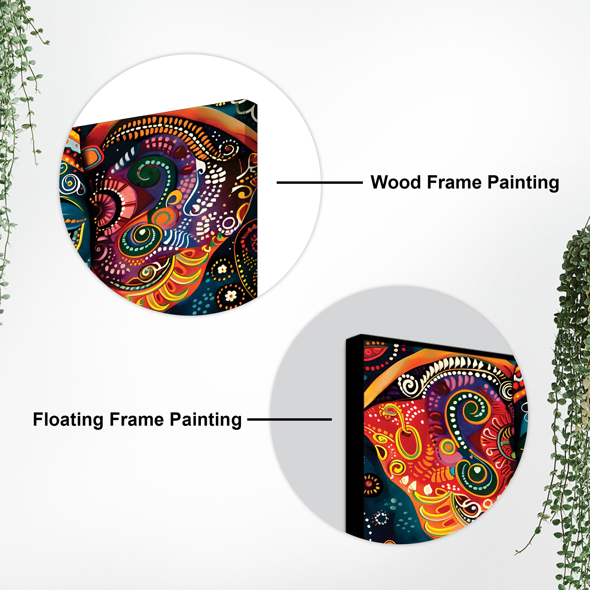 Vibrant Lord Ganesha Face Abstract Canvas Wall Painting for Home & Office – Modern Spiritual Wall Decor