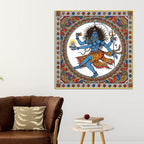 Vibrant Madhubani Nataraj Canvas Wall Painting