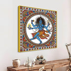 Vibrant Madhubani Nataraj Canvas Wall Painting
