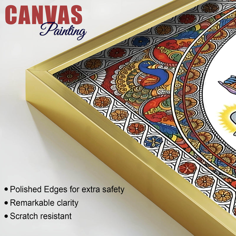 Vibrant Madhubani Nataraj Canvas Wall Painting