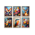 Vibrant Nature Inspired Wall Frame Set of Six