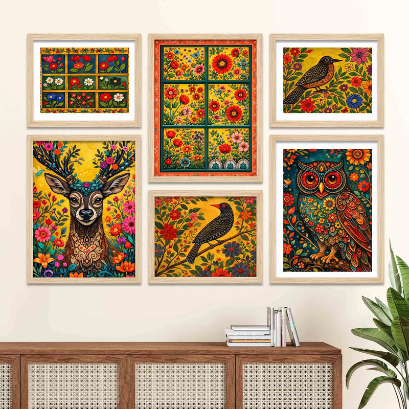 Vibrant Nature Wall Art Frame Set of 6