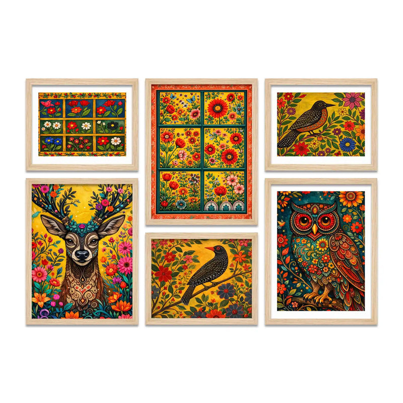 Vibrant Nature Wall Art Frame Set of 6