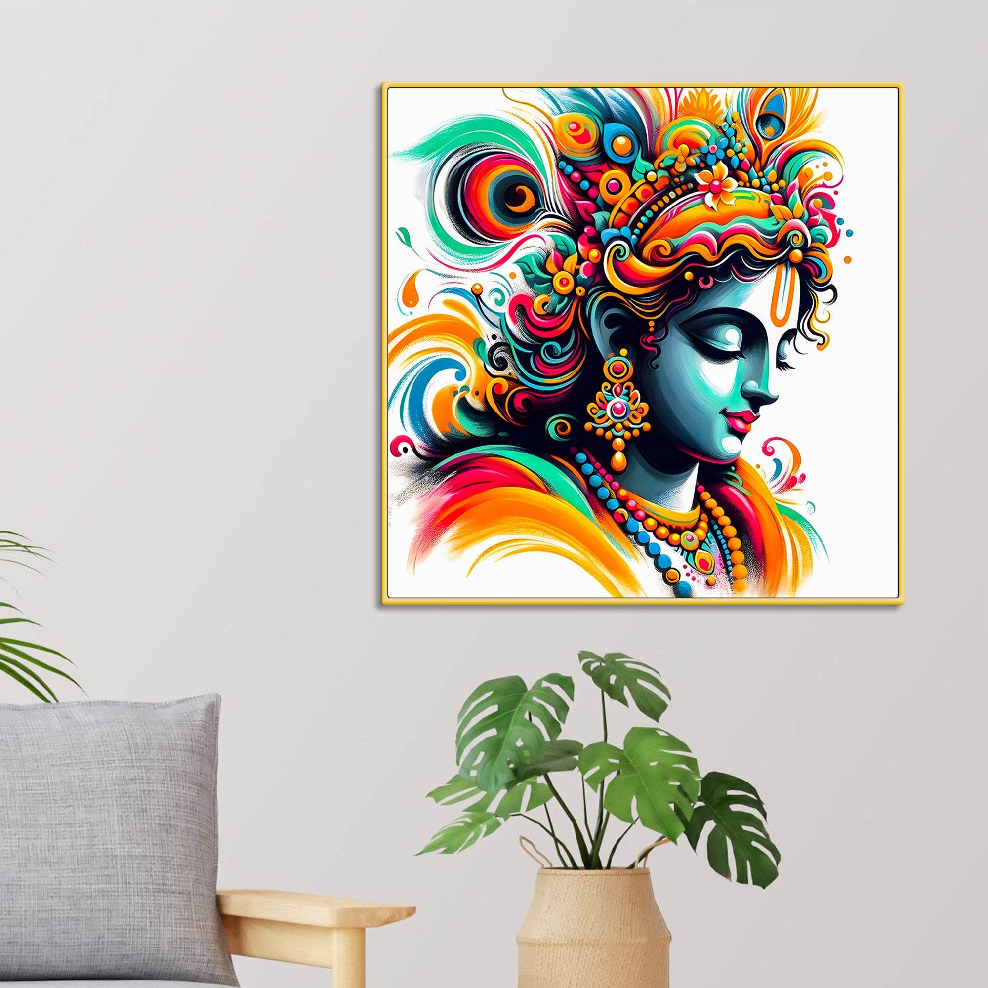 vibrant-shri-krishna-modern-wall-art-painting