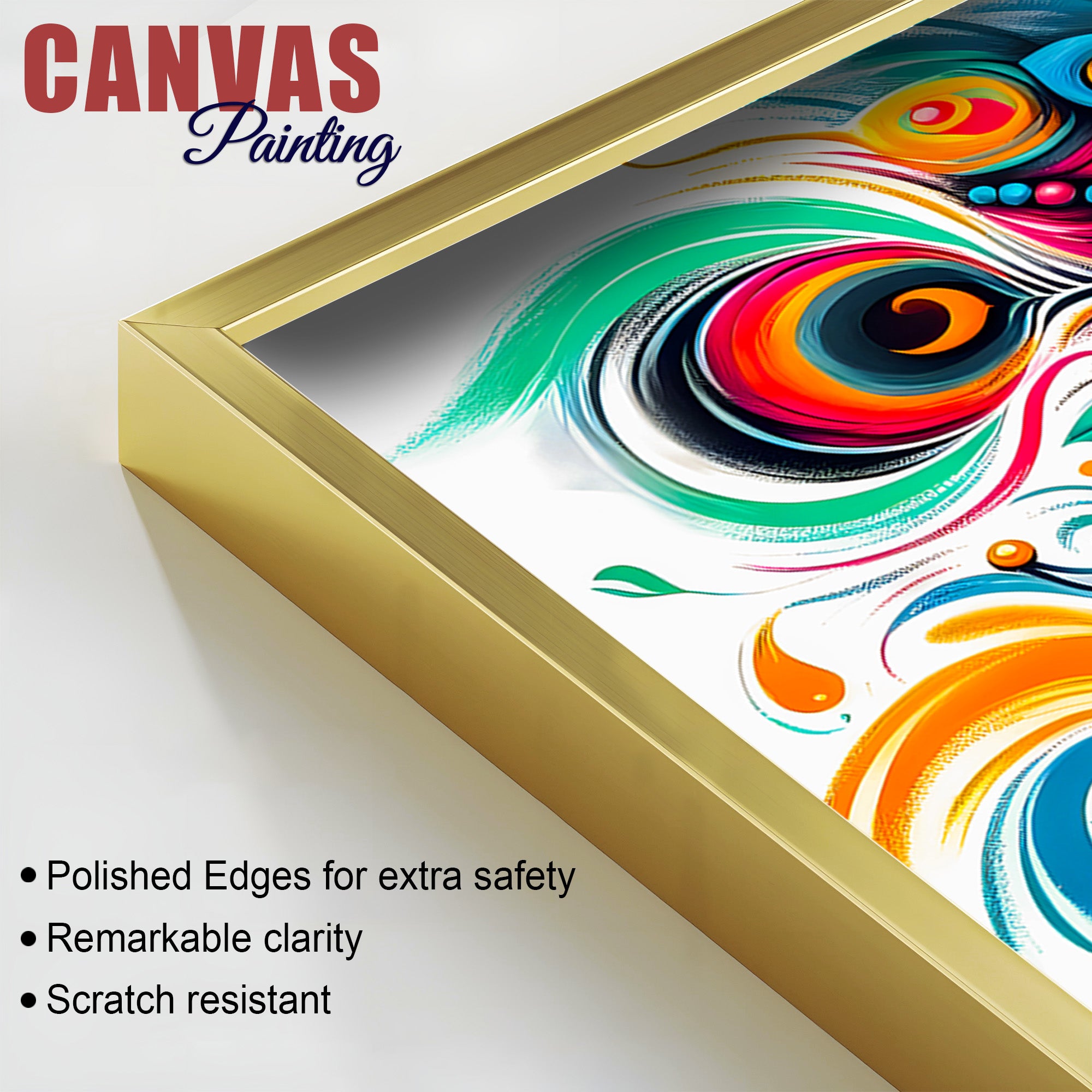 Vibrant Shri Krishna Modern Art Abstract Canvas Wall Painting