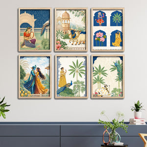 vibrant-spiritual-wall-frame-set-of-six-for-cultural-decor