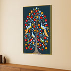Vibrant Tree of Life Birds & Flowers Canvas Painting