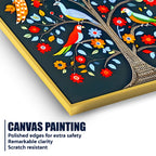 Vibrant Tree of Life Birds & Flowers Canvas Painting