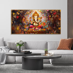 Vighnaharta Shree Ganesh Premium Canvas Wall Painting