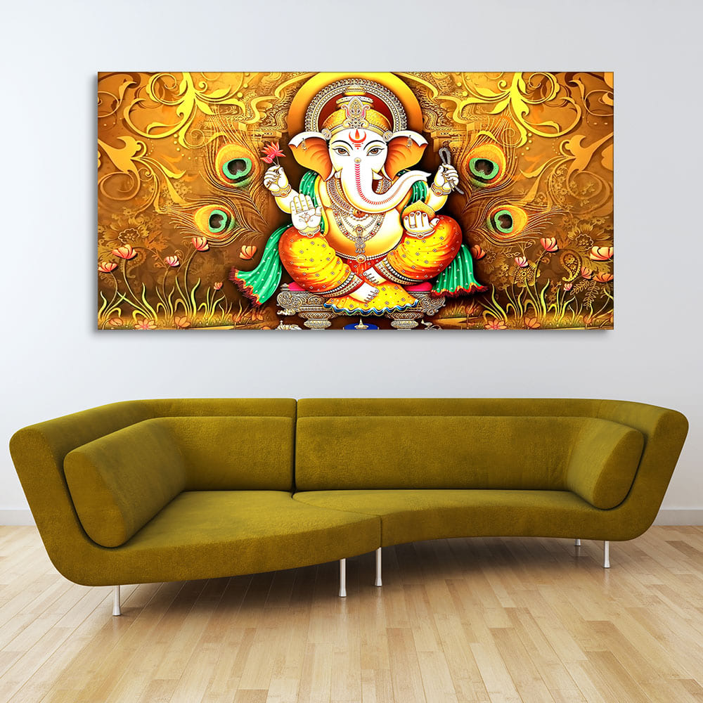 Vignaharta Ganesh Premium Canvas Wall Painting