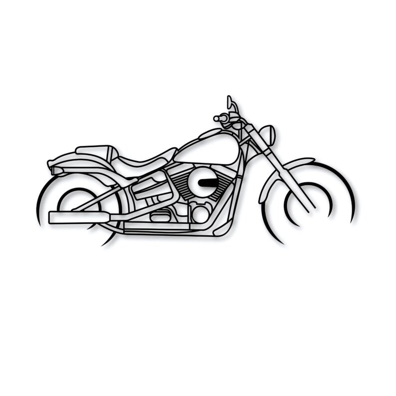 Vintage Chopper Bike Metal Wall Art for Rider Room
