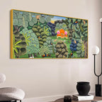 Vintage Peacocks Indian Palace Garden Canvas Wall Painting for Home