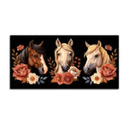 Vintage Style Horse Face & Flowers Canvas Wall Painting