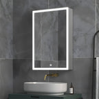 Wall Mounted Bathroom Cabinet Mirror with Bright LED Frame Light