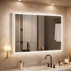 Wall Mounted Bathroom Cabinet Mirror with Sleek LED Border