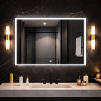 Wall Mounted Bathroom Cabinet Mirror with Sleek LED Border