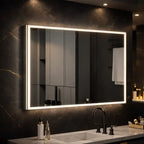 Wall Mounted Bathroom Cabinet Mirror with Sleek LED Border