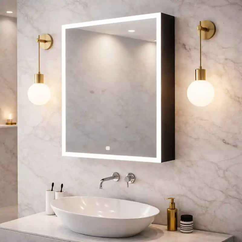 Wall Mounted Bathroom Mirror Cabinet with LED Light
