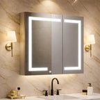Wall Mounted LED Mirror Cabinet with Bold Corner Lighting