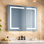 Wall Mounted LED Mirror Cabinet with Bold Corner Lighting