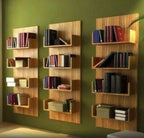 Wall Mounted Wooden Bookshelf | Space Saving Book Storage Shelf (Set of 3)