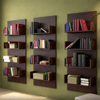 Wall Mounted Wooden Bookshelf | Space Saving Book Storage Shelf (Set of 3)