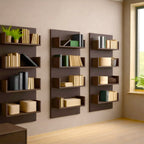 Wall Mounted Wooden Bookshelf | Space Saving Book Storage Shelf (Set of 3)