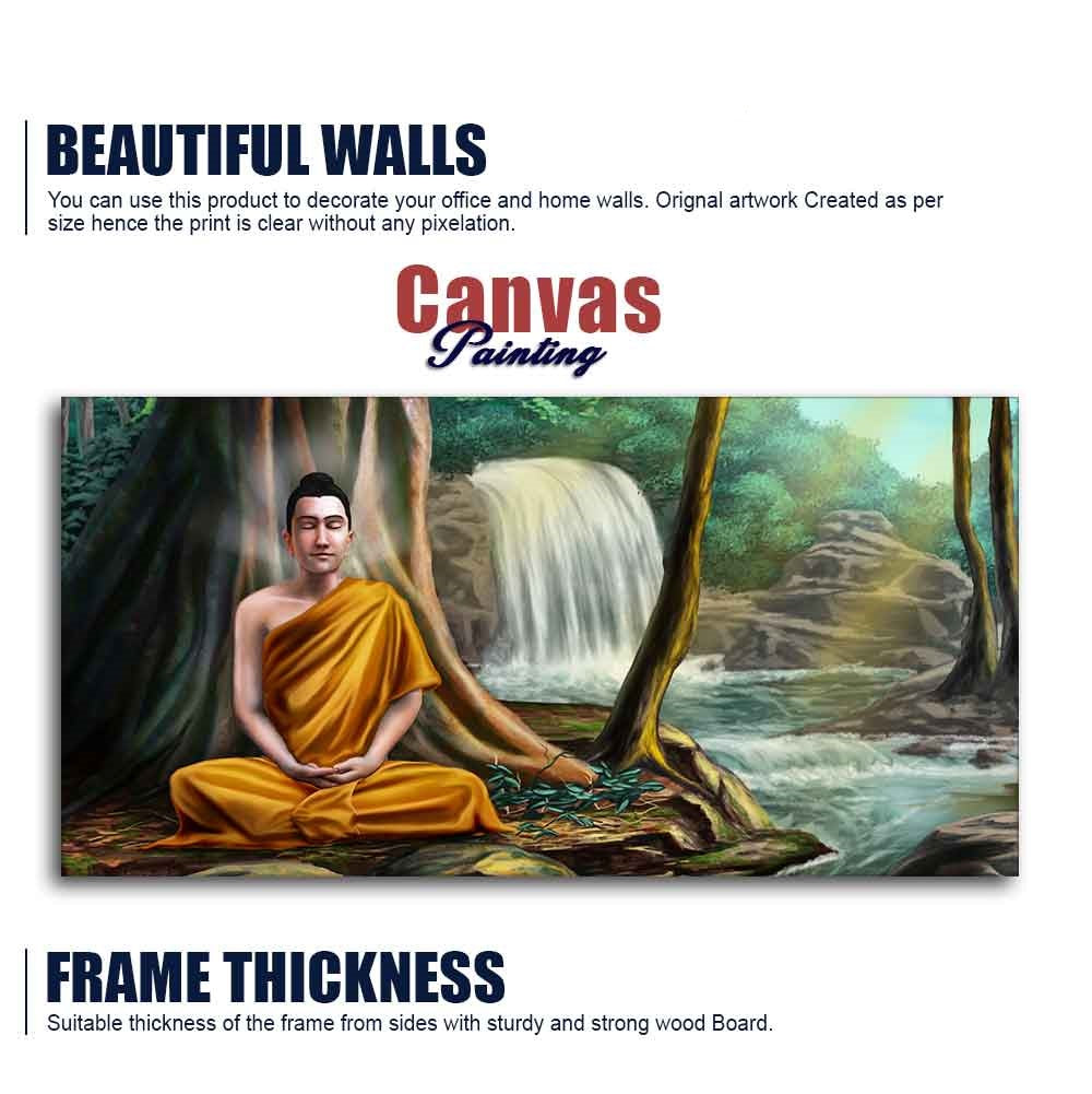 Wall Painting of Lord Buddha with Nature Background