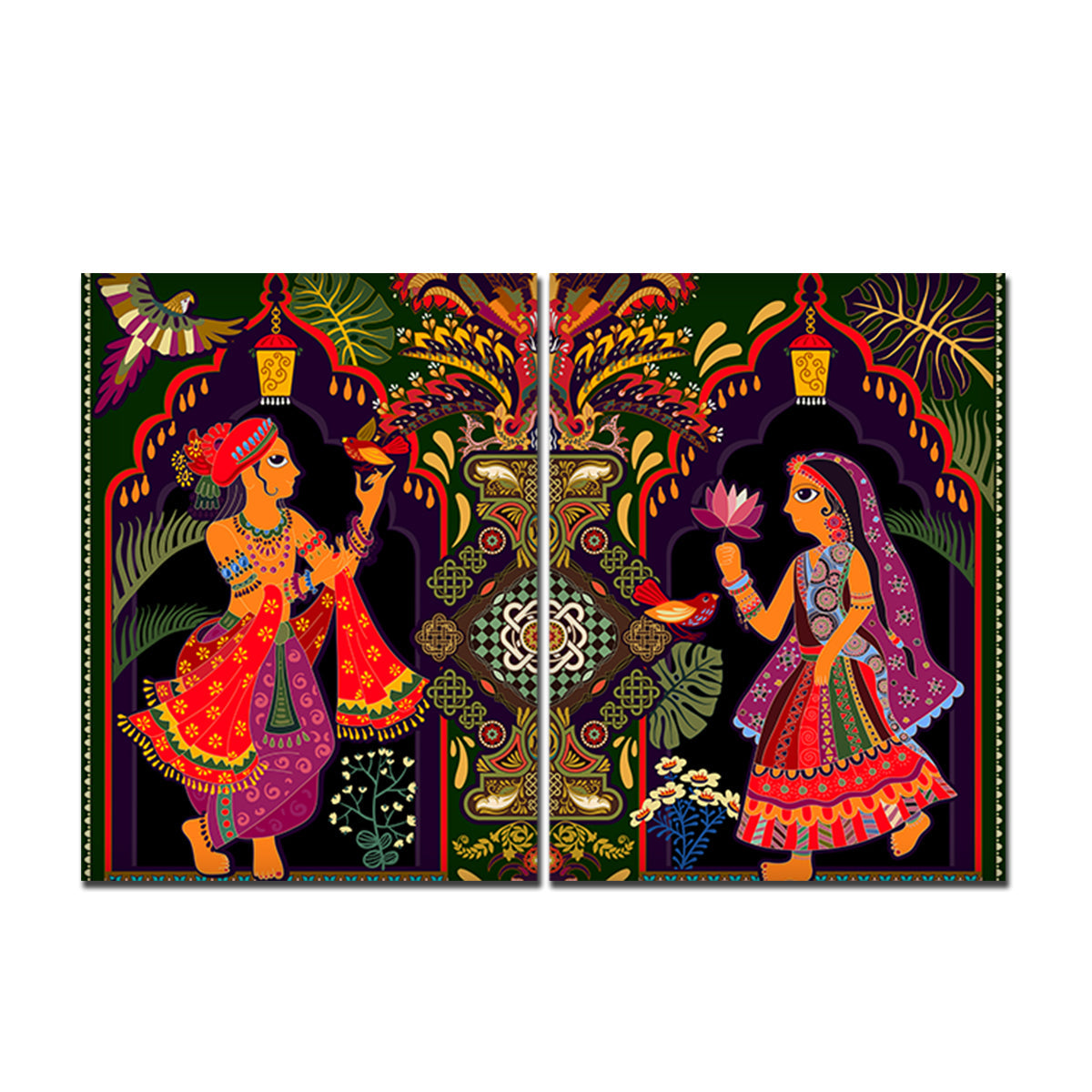 Wall Painting of Madhubani Art Set of 2