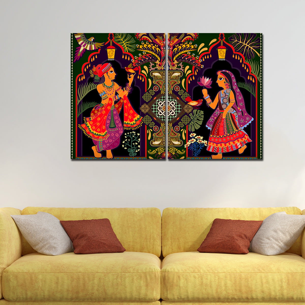 Wall Painting of Madhubani Art Set of 2