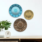 Warli and Tribal Art Village Vibes Premium Wall Plates Painting Set of 3