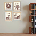 Warli Village Scene Wall Art Frame Set of 4