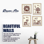 Warli Village Scene Wall Art Frame Set of 4