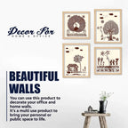 Warli Village Scene Wall Art Frame Set of 4