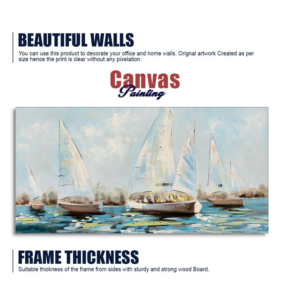 Watercolor Painting of Sailing Boats Canvas Wall Painting