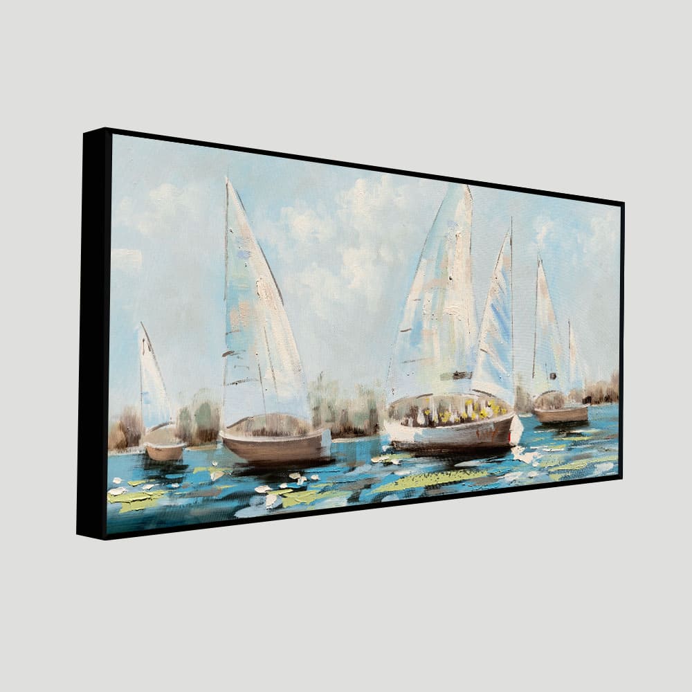 Watercolor Painting of Sailing Boats Canvas Wall Painting