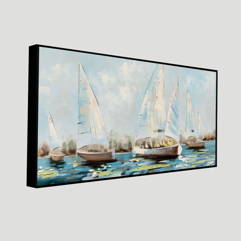 Watercolor Painting of Sailing Boats Canvas Wall Painting